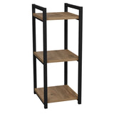 Raft de podea Negru metal, Natural, 33x28x70 cm