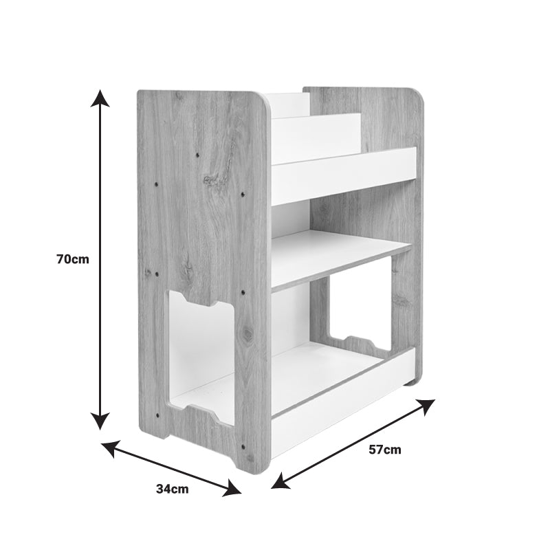 Raft gheona -bianc mdf, Alb - Natural, 57x34x70 cm - Natural