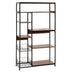 Raft Leena metalizat, negru - nuc, 80x30x142 cm