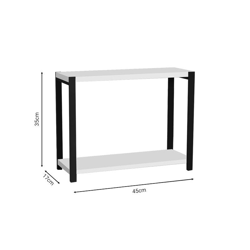 Raft Masa Lerf stejar-metal, negru, 45x17x35 cm - Alb