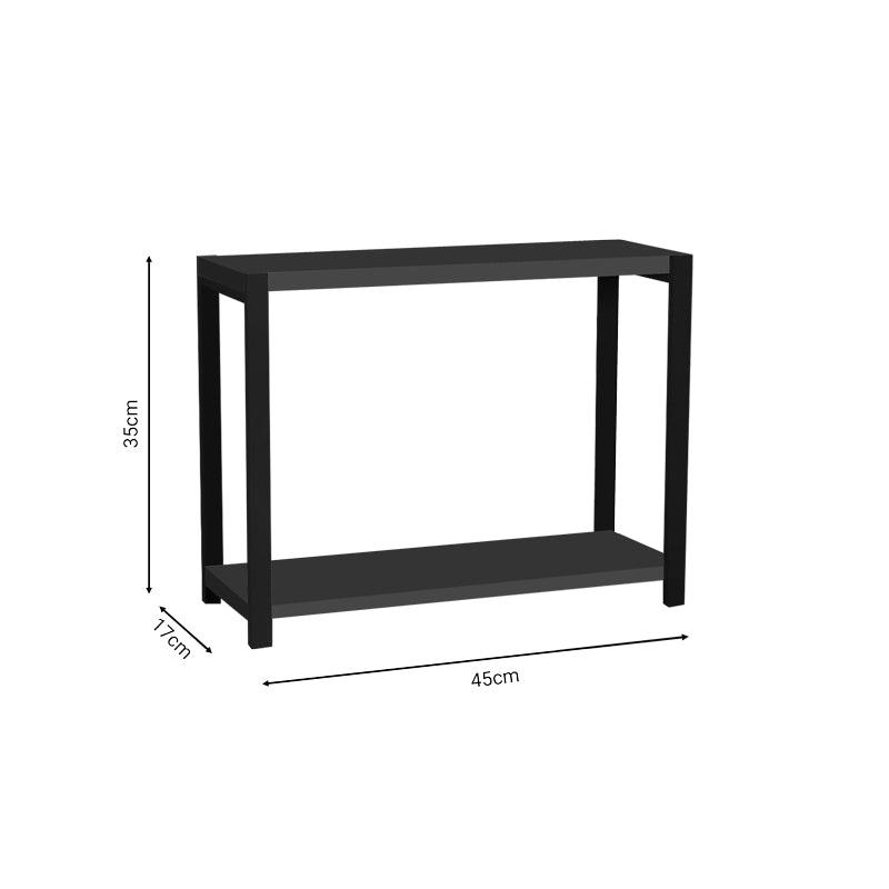 Raft Masa Lerf stejar-metal, negru, 45x17x35 cm - Antracit