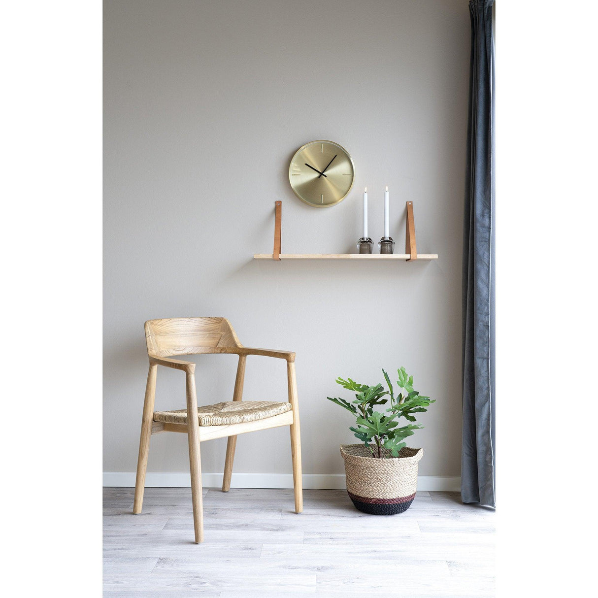 Raft Mimosa, Natural - Negru, 80x20 cm - Natural