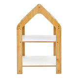 Raft Montessori Zoilen, MDF, 50x30x80 cm - Natural-Alb-Albastru