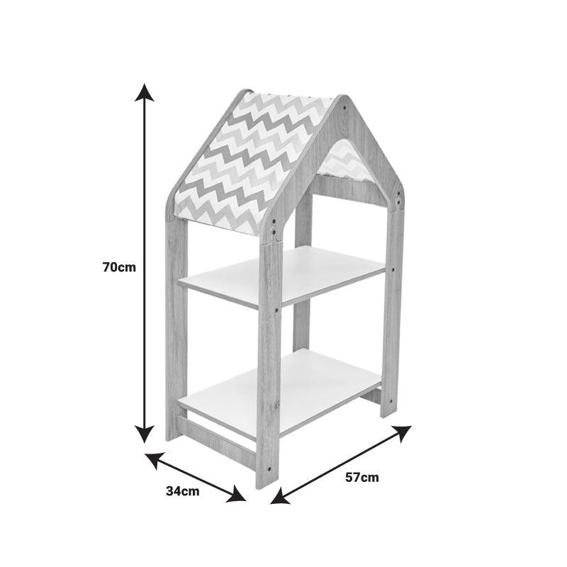 Raft Montessori Zoilen, MDF, 50x30x80 cm - Alb-Albastru