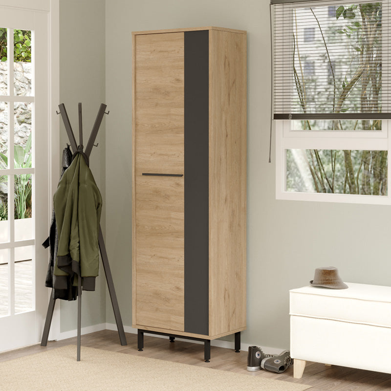 Raft pantofi Scarpiera 9 locuri, Natural-antracit, 57x36x186 cm