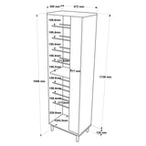 Raft pantofi Scarpiera 9 locuri, Natural-antracit, 57x36x186 cm