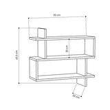 Raft Paralel, Maro - Alb, 70x22x65 cm - Alb