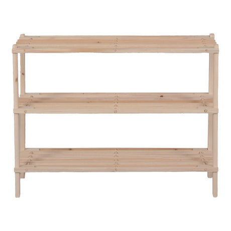 Raft pentru pantofi cu capacitate de 9 perechi Steper, Lemn de brad, Natur, 64x26x48 cm