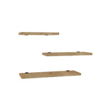 Raft perete Leila set de 3 pachet, Diverse culori, 40x14 cm - Natural