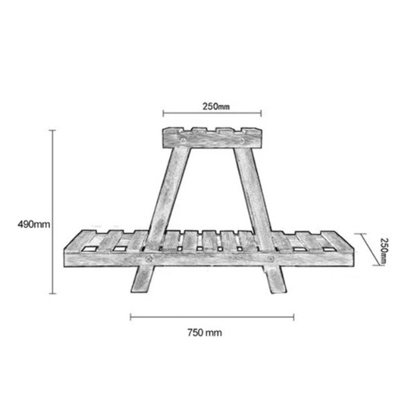 Raft - suport plante Tisa lemn, maro, 75x25x49 cm