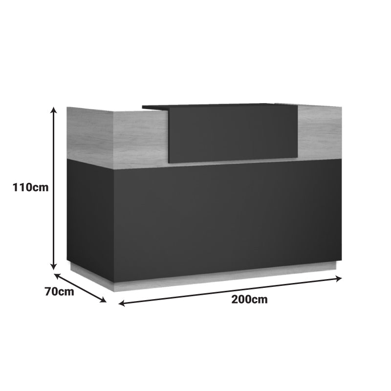Receptie cu functie Lotus, Lemn/metal, Stejar, 200x70x110 cm, perspectiva suplimentara