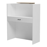 Reception birou Zowel cu LED alb - sonoma, Sonoma - Alb, 90x40x110 cm - Sonoma-Alb