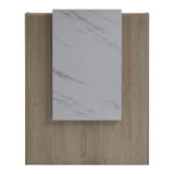 Reception birou Zowel cu LED sonoma-alb marble look, Sonoma - White Marble, 90x40x110 cm