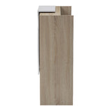 Reception birou Zowel cu LED sonoma-alb marble look, Sonoma - White Marble, 90x40x110 cm