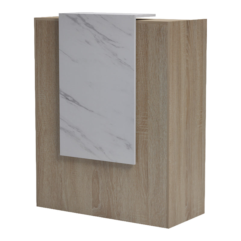 Reception birou Zowel cu LED sonoma-alb marble look, Sonoma - White Marble, 90x40x110 cm