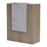 Reception birou Zowel cu LED sonoma-alb marble look, Sonoma - White Marble, 90x40x110 cm