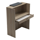 Reception birou Zowel cu LED alb - sonoma, Sonoma - Alb, 90x40x110 cm - Sonoma-Gri inchis