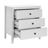 Comoda SFN-993-BB-1 Home Collection® Rustic, 3 sertare, Alb, 73x81x47 cm