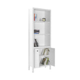 Biblioteca KTP-995-BB-1 Home Collection® Rustic cu 5 rafturi si usi, Alb, 66x196x32 cm