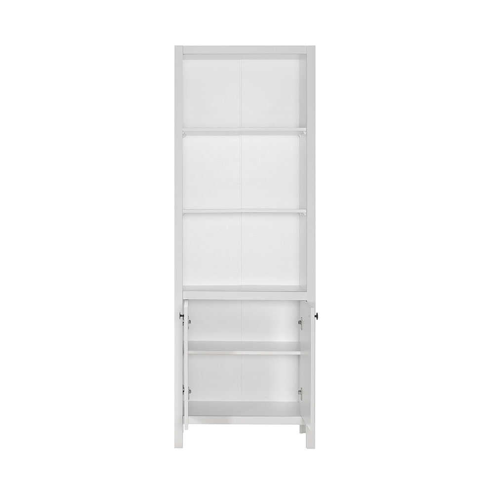 Biblioteca KTP-995-BB-1 Home Collection® Rustic cu 5 rafturi si usi, Alb, 66x196x32 cm