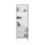 Biblioteca KTP-995-BB-1 Home Collection® Rustic cu 5 rafturi si usi, Alb, 66x196x32 cm