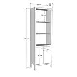 Biblioteca KTP-995-BB-1 Home Collection® Rustic cu 5 rafturi si usi, Alb, 66x196x32 cm