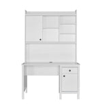 Birou CMU-990-BB-2 Home Collection® Rustic cu biblioteca, Alb, 120x193x60 cm