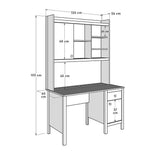 Birou CMU-990-BB-2 Home Collection® Rustic cu biblioteca, Alb, 120x193x60 cm