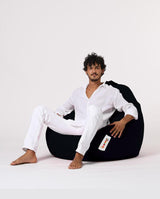 Sac Fotoliu puf, dehusabil, Dirtproof, Interior/exterior, impermeabil, Garden Bean Bag Anelka, 115x130x39 cm - Negru
