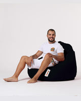 Sac Fotoliu puf, dehusabil, Dirtproof, Interior/exterior, impermeabil, Garden Bean Bag Anelka, 115x130x39 cm - Negru