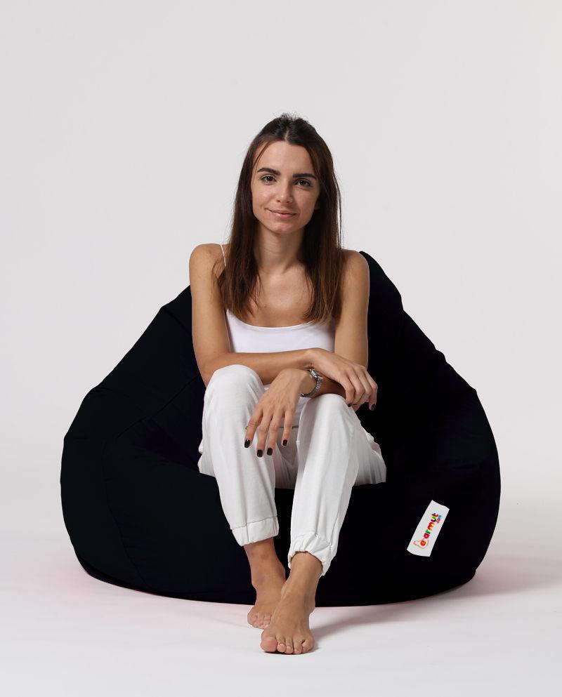 Sac Fotoliu puf, dehusabil, Dirtproof, Interior/exterior, impermeabil, Garden Bean Bag Anelka, 115x130x39 cm - Negru