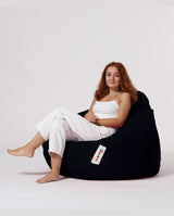 Sac Fotoliu puf, dehusabil, Dirtproof, Interior/exterior, impermeabil, Garden Bean Bag Anelka, 115x130x39 cm - Negru