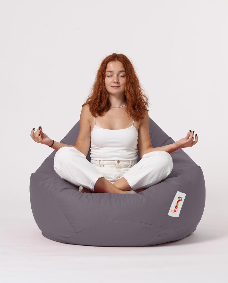 Sac Fotoliu puf, dehusabil, Dirtproof, Interior/exterior, impermeabil, Garden Bean Bag Anelka, 115x130x39 cm - Fum