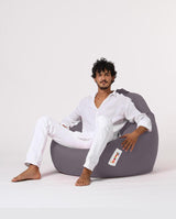 Sac Fotoliu puf, dehusabil, Dirtproof, Interior/exterior, impermeabil, Garden Bean Bag Anelka, 115x130x39 cm - Fum