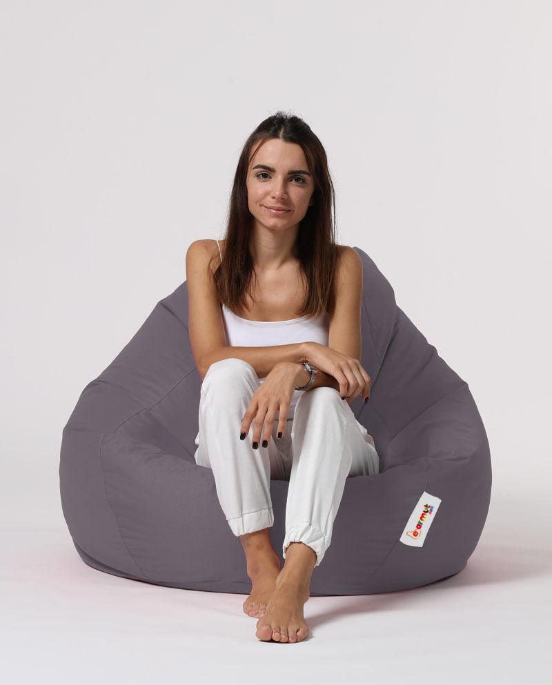 Sac Fotoliu puf, dehusabil, Dirtproof, Interior/exterior, impermeabil, Garden Bean Bag Anelka, 115x130x39 cm - Fum
