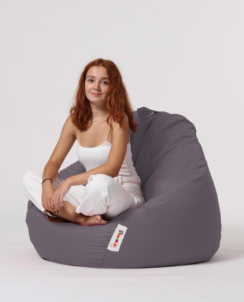 Sac Fotoliu puf, dehusabil, Dirtproof, Interior/exterior, impermeabil, Garden Bean Bag Anelka, 115x130x39 cm - Fum