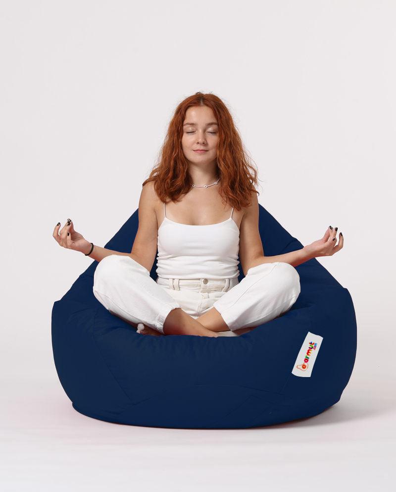Sac Fotoliu puf, dehusabil, Dirtproof, Interior/exterior, impermeabil, Garden Bean Bag Anelka, 115x130x39 cm - Albastru inchis