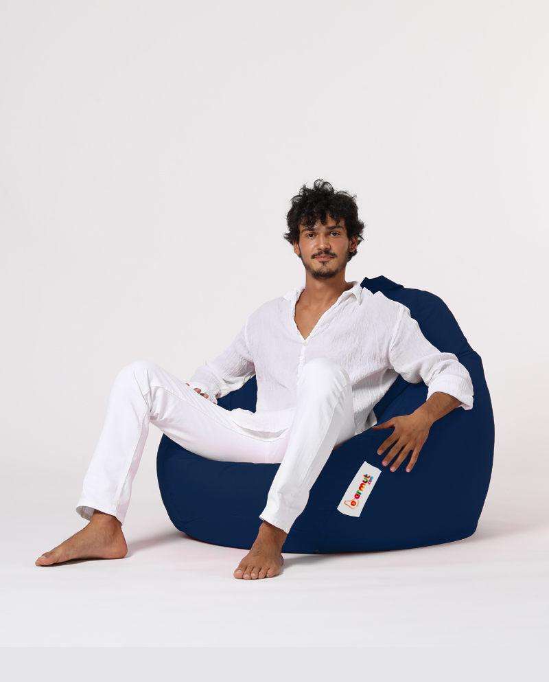 Sac Fotoliu puf, dehusabil, Dirtproof, Interior/exterior, impermeabil, Garden Bean Bag Anelka, 115x130x39 cm - Albastru inchis