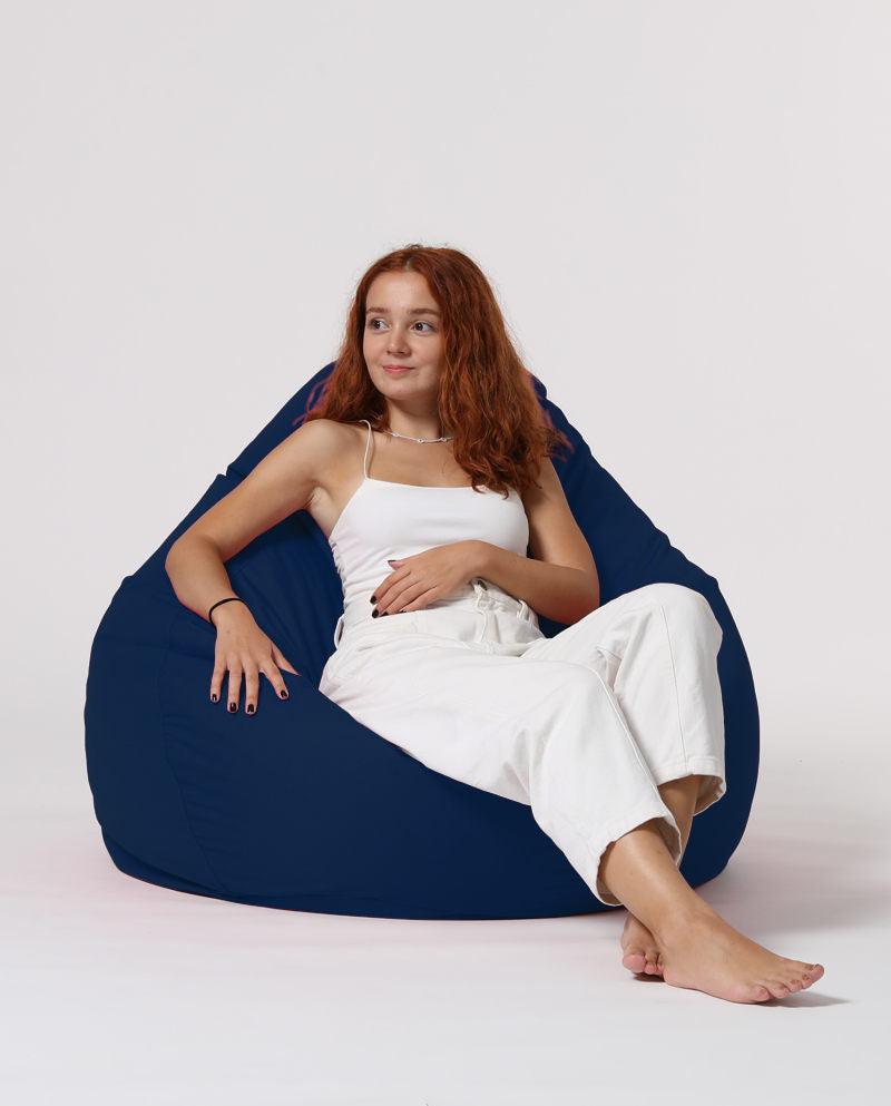 Sac Fotoliu puf, dehusabil, Dirtproof, Interior/exterior, impermeabil, Garden Bean Bag Anelka, 115x130x39 cm - Albastru inchis