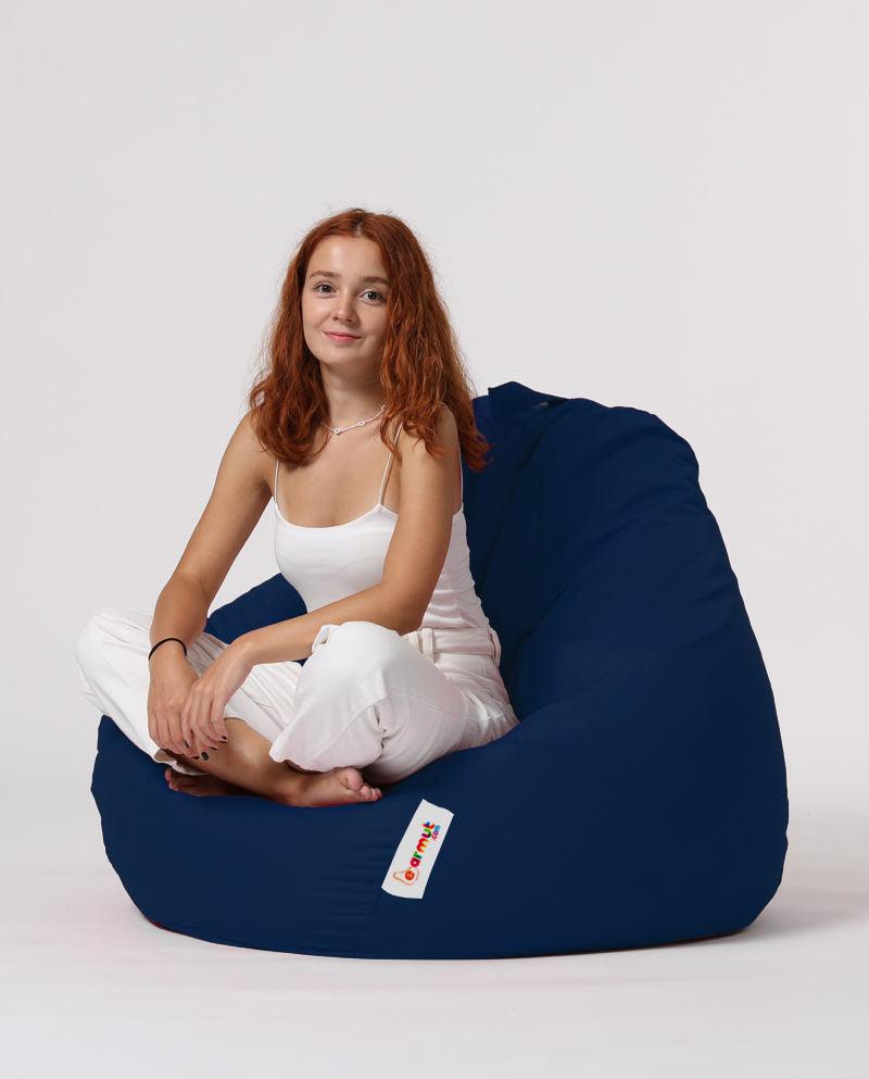 Sac Fotoliu puf, dehusabil, Dirtproof, Interior/exterior, impermeabil, Garden Bean Bag Anelka, 115x130x39 cm - Albastru inchis