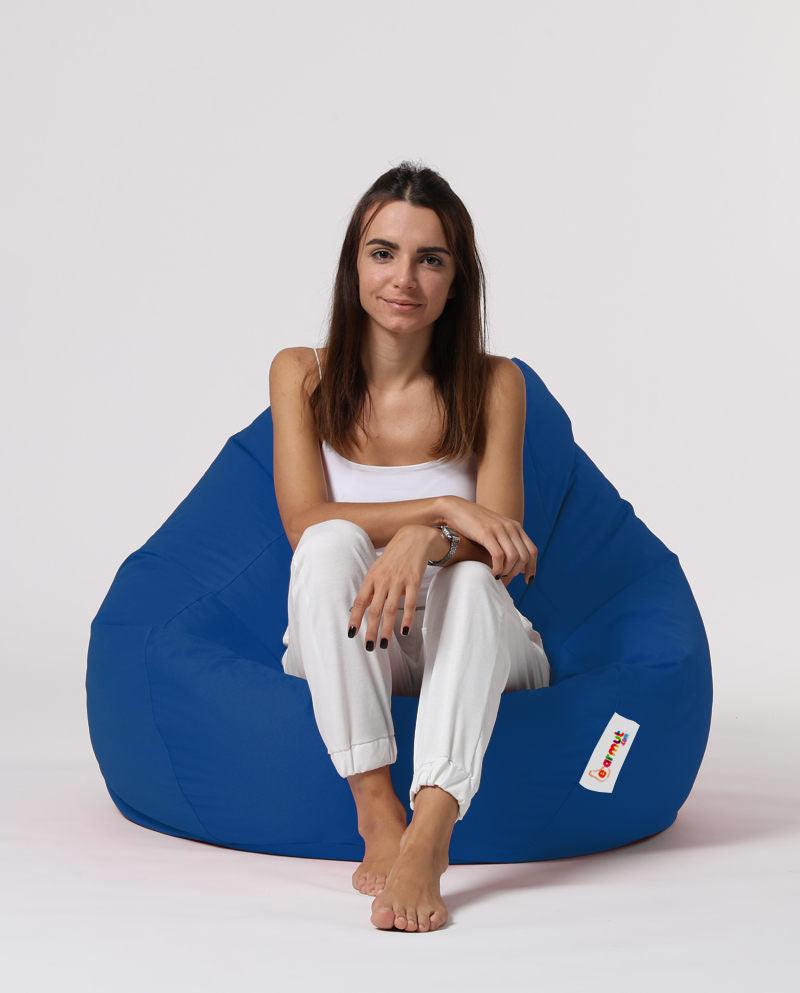 Sac Fotoliu puf, dehusabil, Dirtproof, Interior/exterior, impermeabil, Garden Bean Bag Anelka, 115x130x39 cm - Albastru