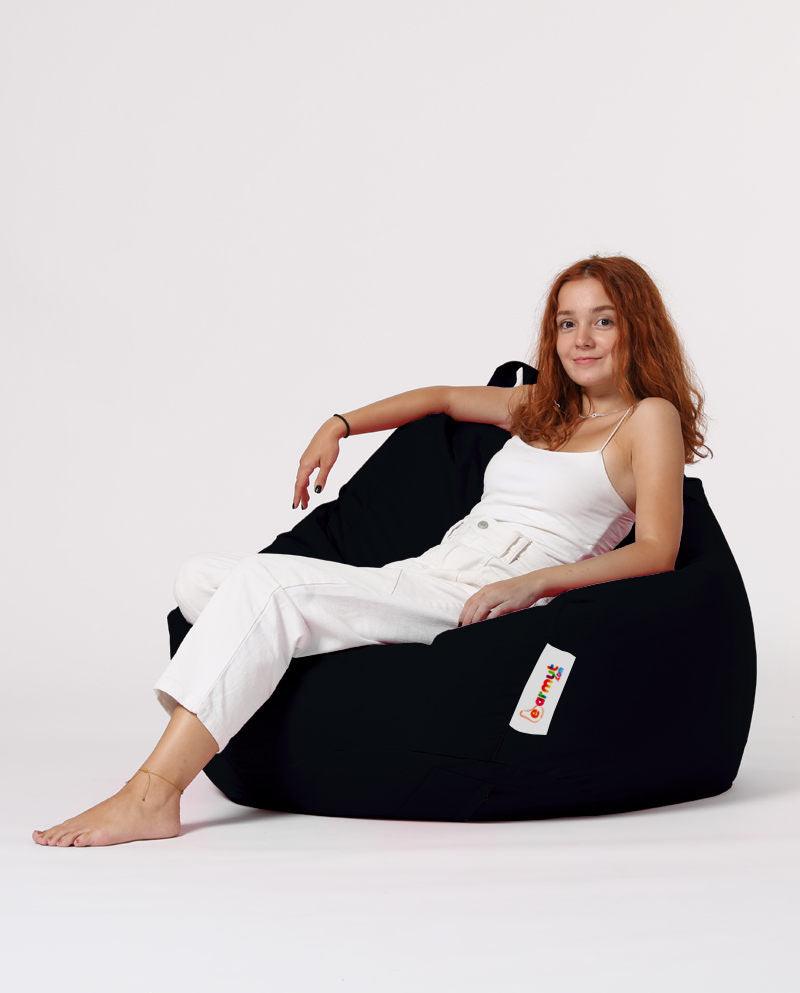 Sac Fotoliu puf, dehusabil, Dirtproof, Interior/exterior, impermeabil, Garden Bean Bag Anelka, 115x130x39 cm - Negru