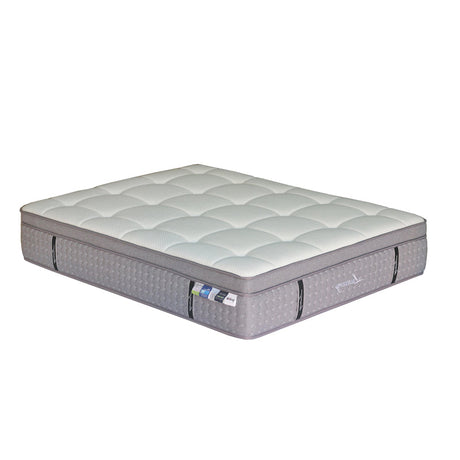 Saltea Luxury 5 zone arcuri buzunar+gel spuma cu memorie+latex 34-36cm, Alb, 150x200 cm