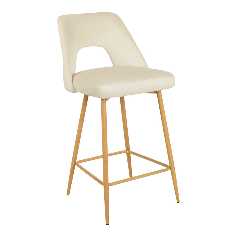 Scaun de bar Murde, catifea si metal, 47x52x96 cm - Scaun de bar Murde, catifea si metal, 47x52x96 cm - 357-000004