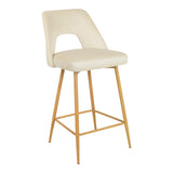 Scaun de bar Murde, catifea si metal, 47x52x96 cm - Scaun de bar Murde, catifea si metal, 47x52x96 cm - 357-000004