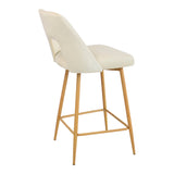 Scaun de bar Murde, catifea si metal, 47x52x96 cm - Bej