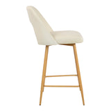 Scaun de bar Murde, catifea si metal, 47x52x96 cm - Bej