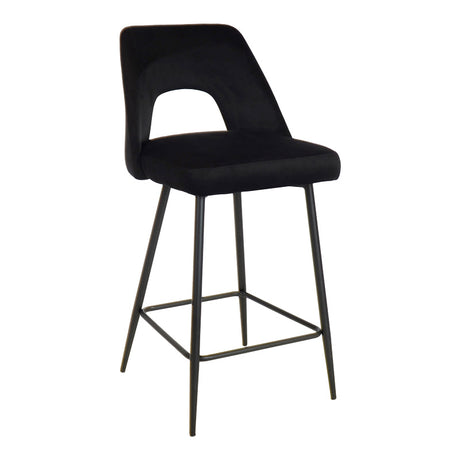 Scaun de bar Murde, catifea si metal, 47x52x96 cm