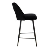 Scaun de bar Murde, catifea si metal, 47x52x96 cm - Negru