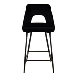 Scaun de bar Murde, catifea si metal, 47x52x96 cm - Negru